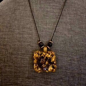Golden Amethyst Encrusted Necklace